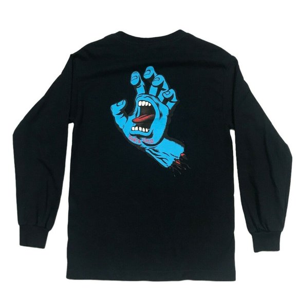 Santa Cruz Long Sleeve Crewneck Size Small Men Navy Cotton - Picture 2 of 8